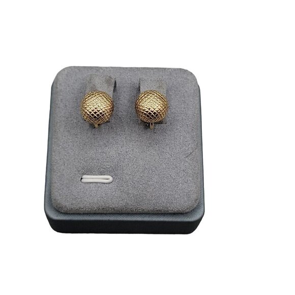 Crown Trifari 1960s Jewelry Set Metal Bead 16" Necklace & Clip On Earrings - Picture 7 of 16